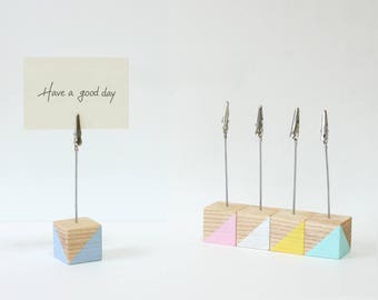 10 Ash wooden memo clip holders / Office Supplies / home office decor / wood clip for message / photo stand / table number holder