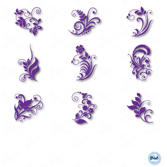 Flourish SVG PNG DXF Eps Cut File Flower Svg Floral Svg