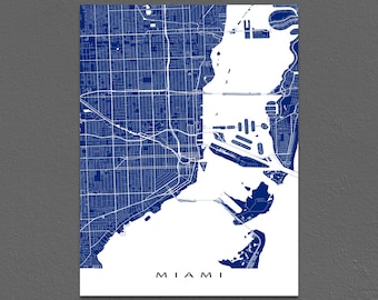 Miami Map Print, Miami Florida, City Art Maps, USA