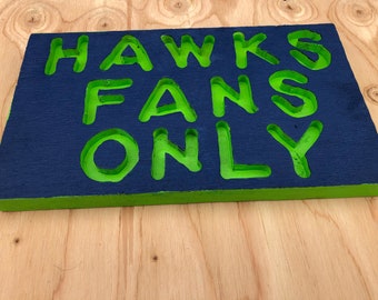 Seattle Seahawks fan wooden sign
