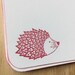 red hedgehog notecards, vintage inspired flat note cards and envelopes, stationery set