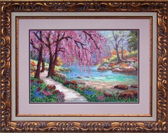 Bead Embroidery Kit DIY 9.4"x14.2" Landscape Color Canvas Beading Set Beaded Embroidery Needlepoint Beginners Free Shipping
