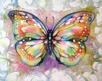 Butterfly Art Print Colorful Wall Decor Nursery Butterfly Art Print Colorful Wall Decor Nursery