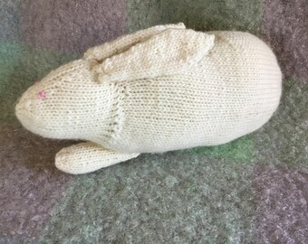 Hand knit Easter rabbit