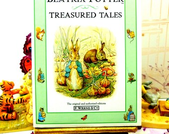 Beatrix Potter Treasured Tales Tom Kitten, Benjamin Bunny, Jeremy Fisher, Pigling Bland Vintage Childrens Book
