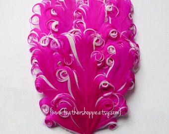 NEW Curlz Line - Pink and White Nagorie Curled Goose Feather Pad