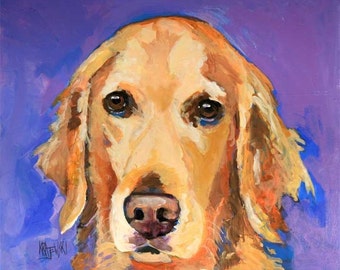 Golden Retriever Art Print of Original Acrylic Painting 11x14
