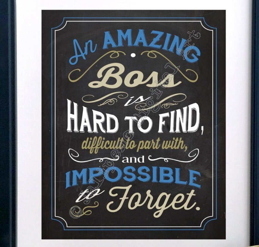 An Amazing Boss is hard to find Printable Quote Farewell