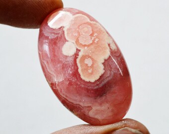 64 Cts Natural Rhodochrosite Oval Shape Pink Rhodochrosite Gemstone Cabochon 36x22x7 MM R16389