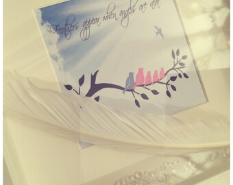 Feathers appear when angels are near personalised framed print, miscarriage , baby loss , still born , feather , keepsake