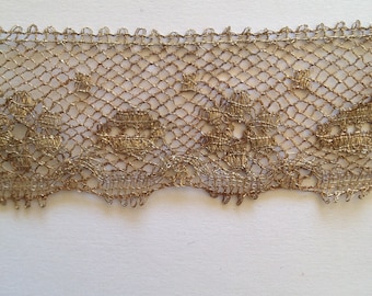 Vintage lace, antique silver metal wire