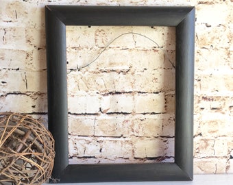 Distressed Black Painted Wooden Picture Frame 8x10 Inches Wall Hanging