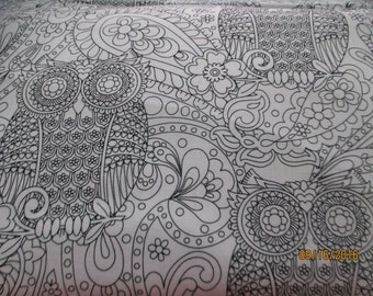 What a Hoot Color Me Fabric By Michael Miller cotton fabric