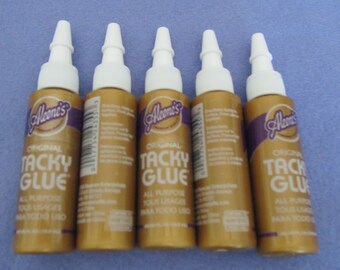Aleene's Tacky Glue-Mini Bottle-Felt Glue-Crafting Glue-White Glue-Adhesive-Strong Glue-Tacky Glue-Gold Bottle Glue