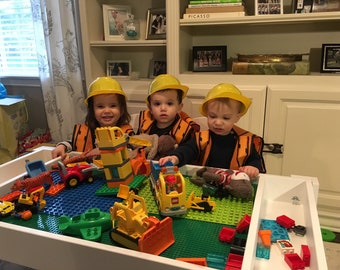 Kids table with storage, Building bricks table, Activity table, Building blocks table, kids , compatible with duplo and Lego® table, train