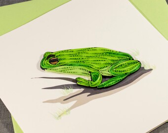 3D Blank Quilled Frog Quilling Animal Card