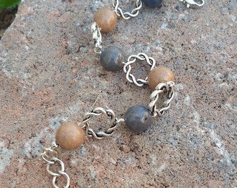 Memorial Bead Bracelet - Custom Keepsake Stoneware Pottery Pet Cremains Jewelry - LOVE ME KNOTS Beaded Bracelet