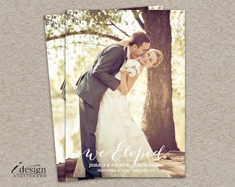 Elopement Announcement | Wedding Announcement Cards | We Eloped Card | Printable Marriage Announcement With Photo