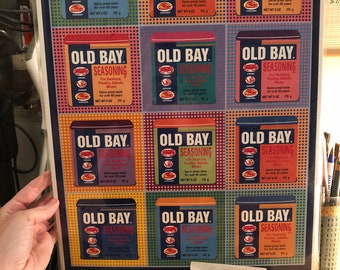 Old Bay Warhol Inspired Print with 2 Dollar Shipping 18" x 12"