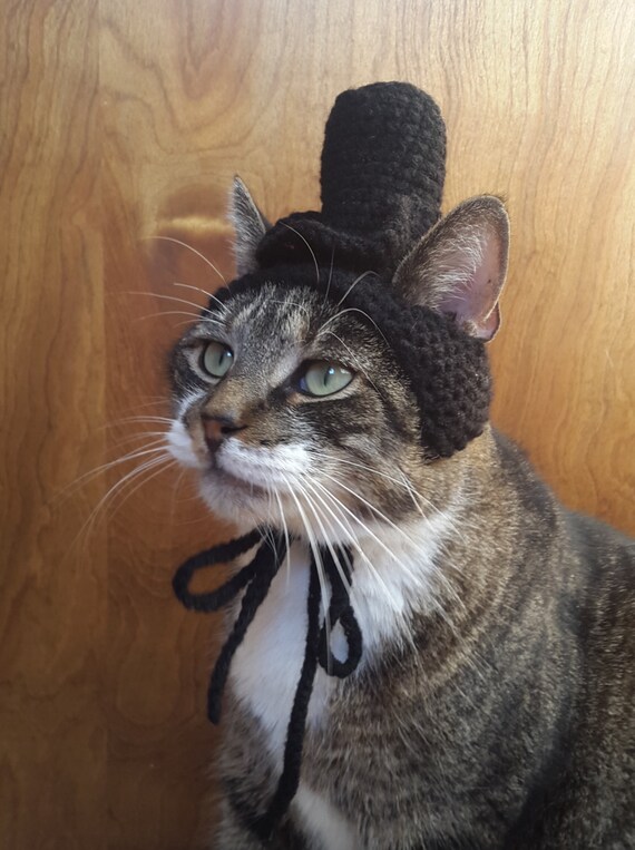 Items similar to Cat Top Hat, knit hat for cat on Etsy