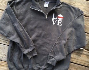Thin Red Line Quarter Zip Sweatshirt, Fire Wife Pullover, Firefighter Wife Sweatshirt, Quarter Zip, Firefighter, Thin Red Line, Pullover