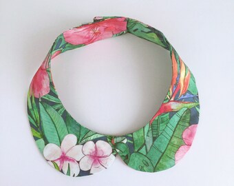 Exotic pink Peter Pan collar
