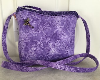 Purple Dragonfly Mini-Shoulder Bag