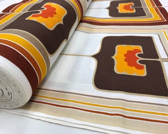 Original 70s Vintage Fabric by the Yard - curtain fabric - pillowcase fabric - mid century home decor fabric - deadstock fabric
