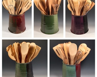 Made to Order Pottery Jar - Kitchen Utensil Holder - Wine Chiller - wedding registry - Choose your Color -Ceramics -Pottery - Stoneware