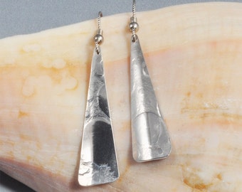 Circles In The Sand earrings - embossed Sterling silver