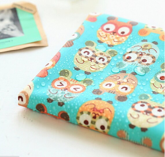 Laminated Cotton Fabric Hamster Mint Blue By The Yard