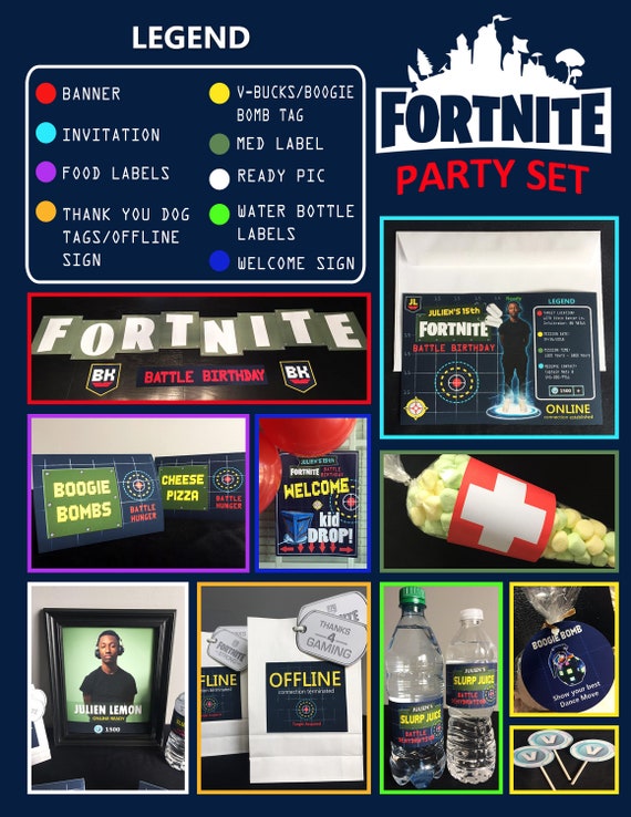 Fortnite Theme Party Set Fortnite Birthday Printable and - 570 x 738 jpeg 103kB
