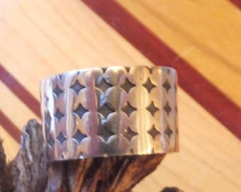 Gorgeous Wide Sterling Band,,,,, size 12 only