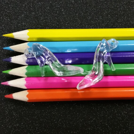 5 PCS Cinderella Glass Effect Slipper Shoe Resin Plastic