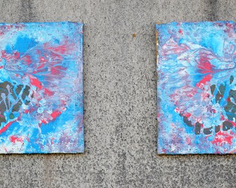Pair of acrylic abstract painting, Abstract acrylic painting, Abstract art, Original abstract painting, Abstract wall art, Acrylic abstract.