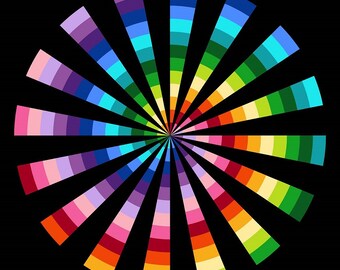Spiral Rainbow Northcott Quilt Fabric Panel 24" x 44"