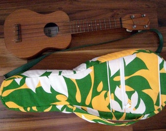 Vintage Hawaiian Fabric Ukulele Bag/Case for Soprano ukulele - Handmade in Hawaii - Hawaiian fabric