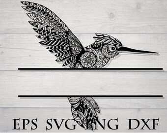 Zentangle bird svg / mandala bird svg / intricate svg file / zentangle animal svg / zentangle hummingbird svg / cricut design svg / flourish