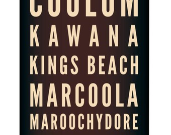 Tram Scroll / Bus Scroll SALE! - featuring beaches of Sunshine Coast, Queensland.