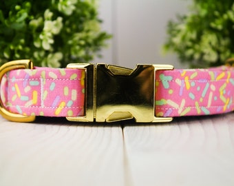 Sprinkles adjustable Dog Collar w/ Metal Buckle