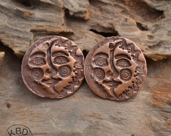 Copper Sun Moon Rounds (1 pair)