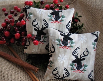 Quinoa Hand Warmers, Holiday Deer, Cinnamon-Scented, Set of 2