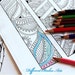 Printable bookmarks, coloring pages, Zendoodle coloring, doodles download, adult coloring pages, zentangle inspired, zendoodle bookmark, diy