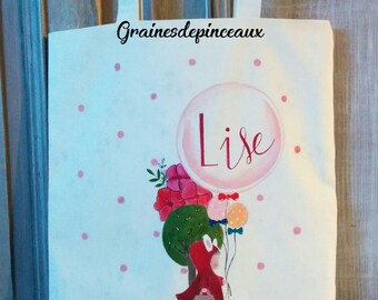 Tote bag to be personalized - hand painted and stitched with love-