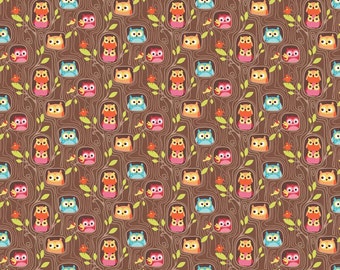 Happy Flappers Hideout Brown by Kelly Panacci for Riley Blake, 1/2 yard