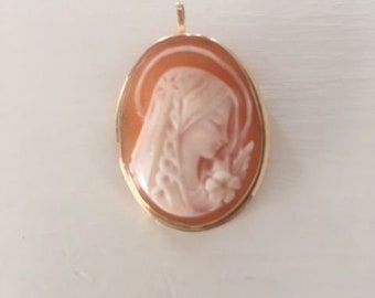 14KT Gold Blessed Mother Cameo