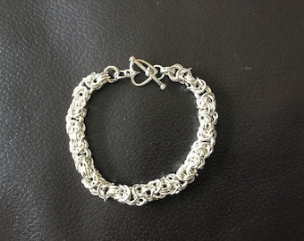 Silver chain maille bracelet 18cm