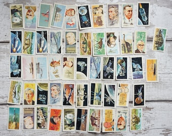 50 Vintage Brooke Bond Tea Cards Mixed lot #1 Ideal for Junk Journal Art Journal Scrapbook Crafting Famous people Space Dinosaurs Ships