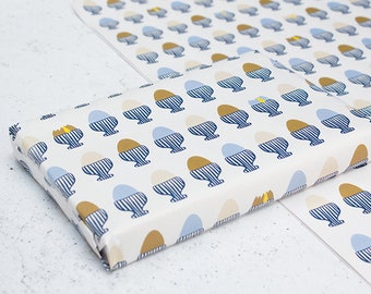 Boiled Eggs Wrapping Paper - A2 Sheets, Eco Gift Wrap