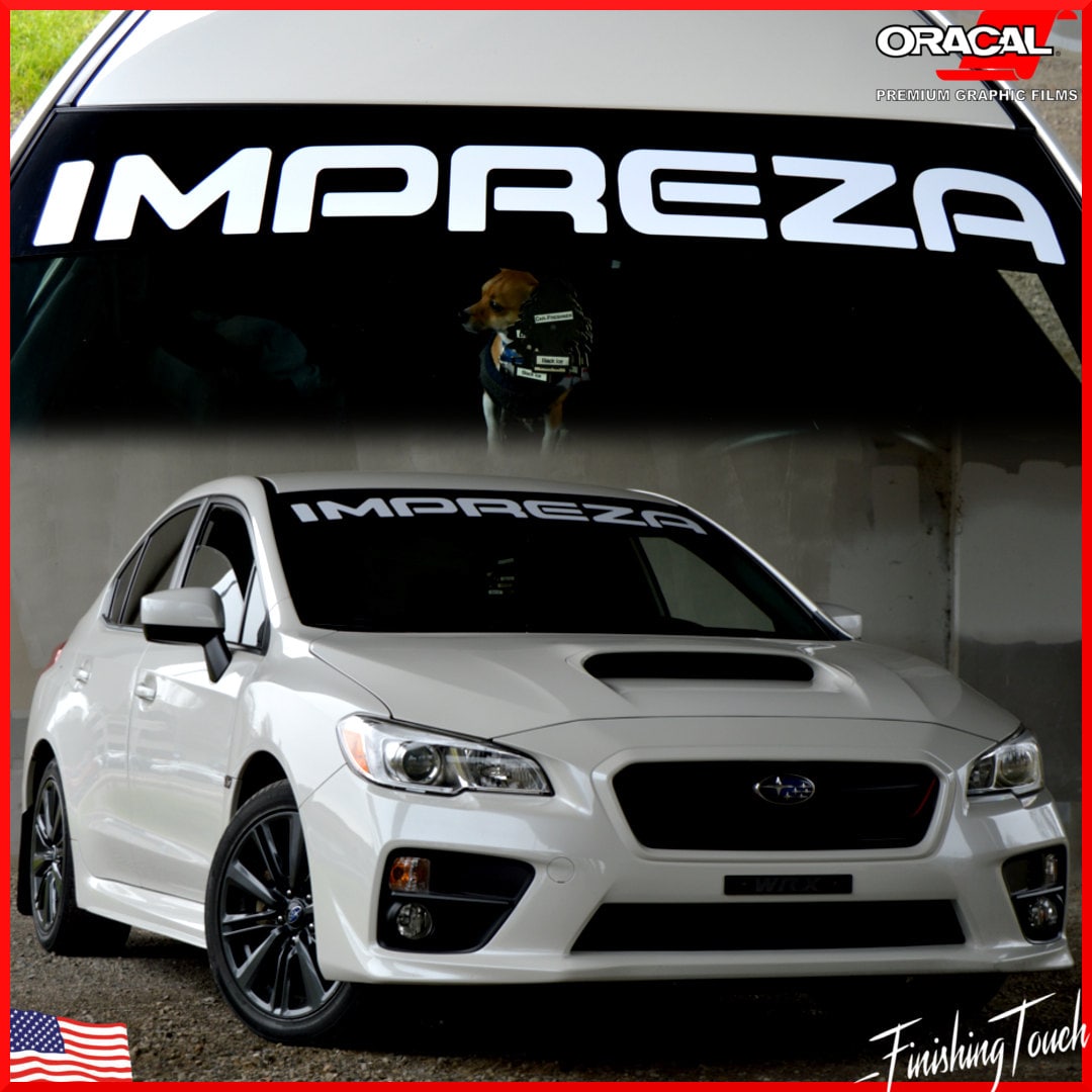 Subaru Impreza vinyl windshield decal custom size die cut